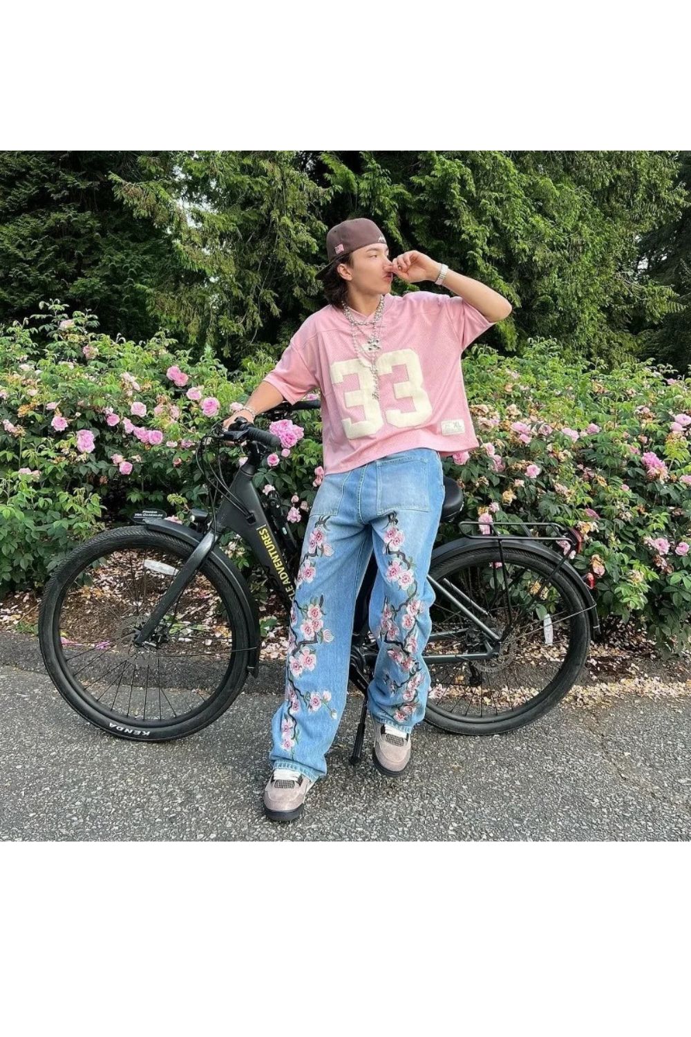 'Blossom' Jeans ricamati