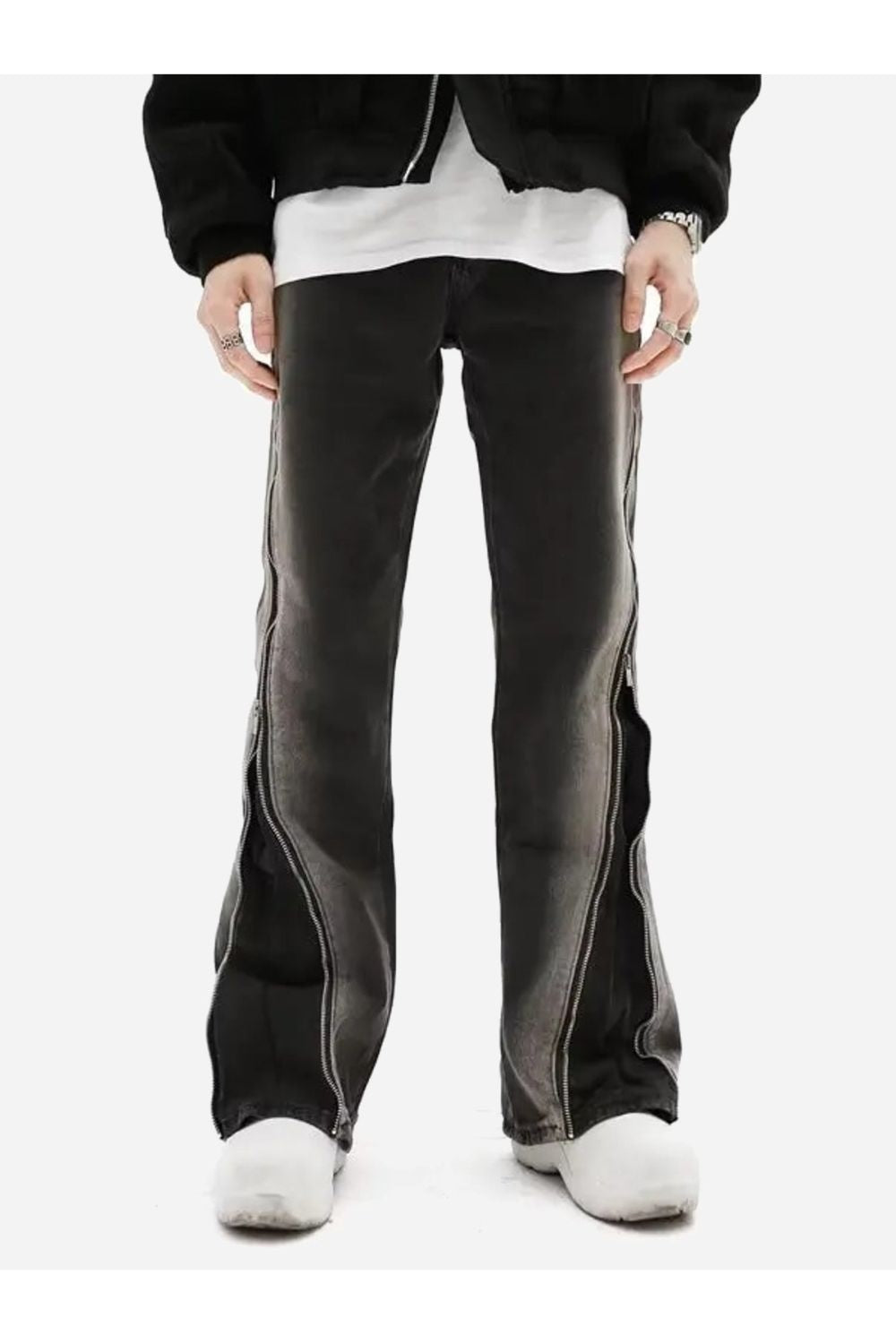 Jeans con design con cerniera