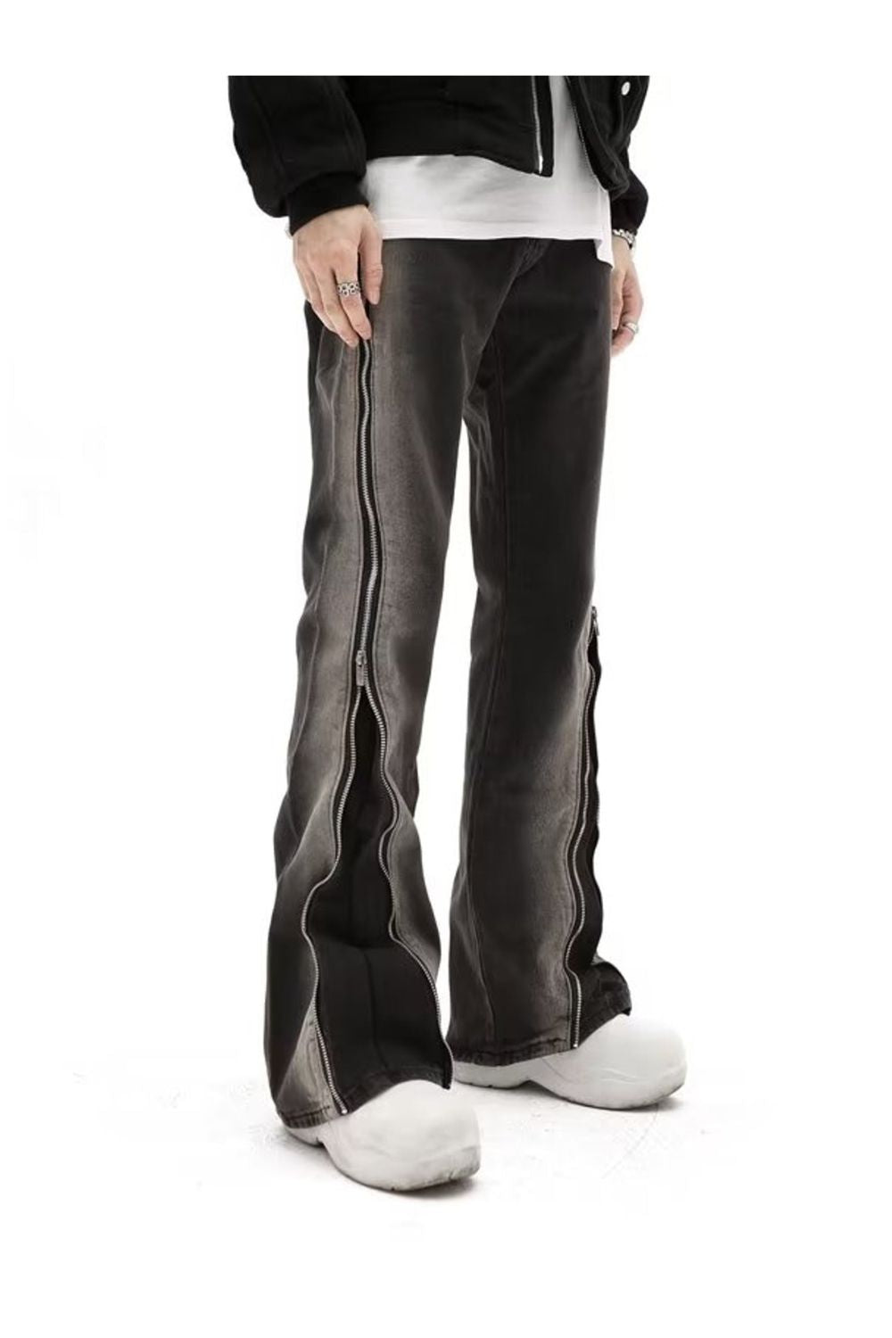 Jeans con design con cerniera