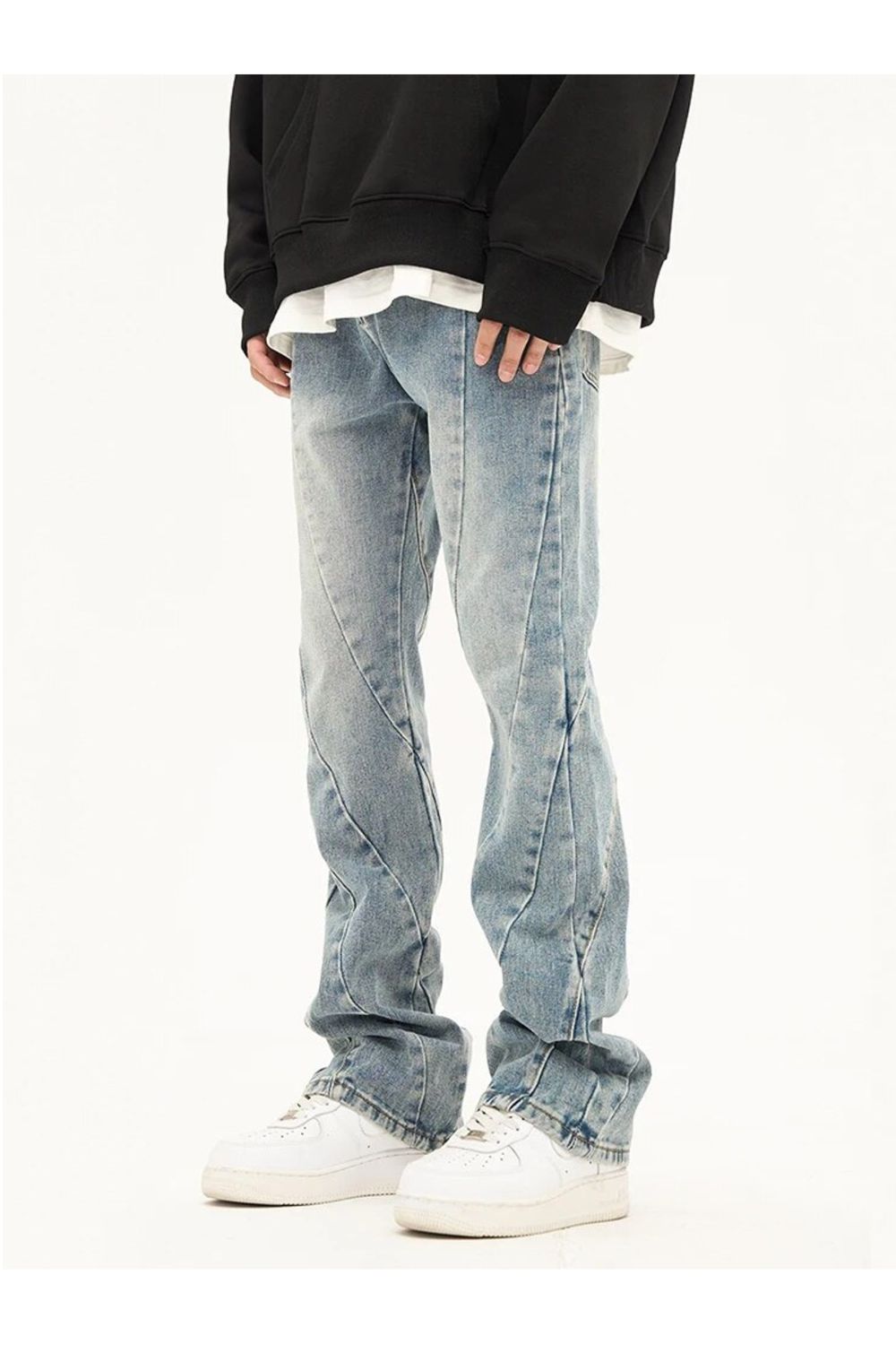 Jeans flare con motivo