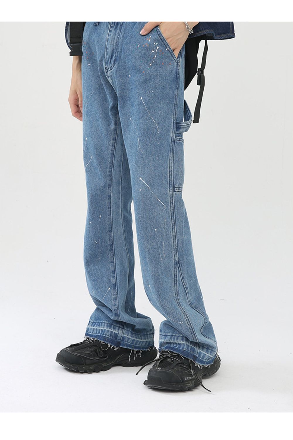 Jeans flare con vernice