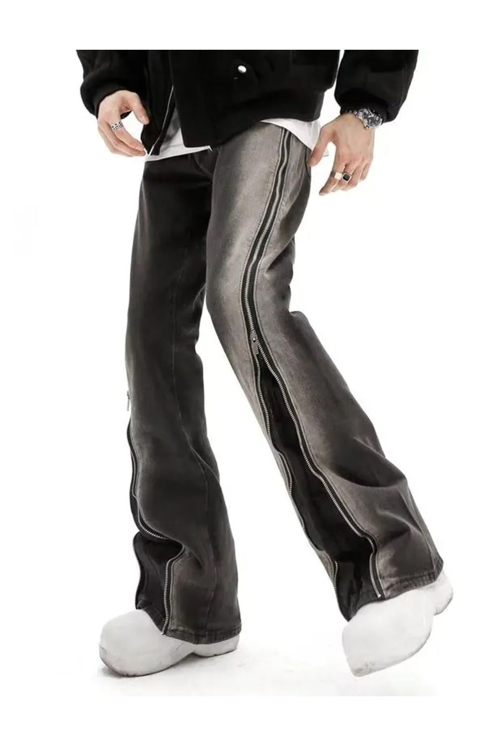 Jeans con design con cerniera