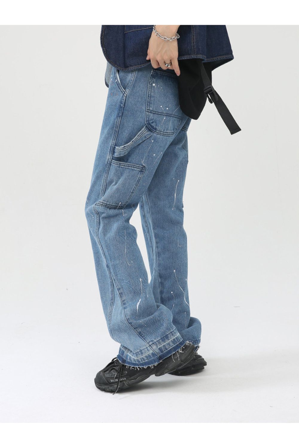 Jeans flare con vernice