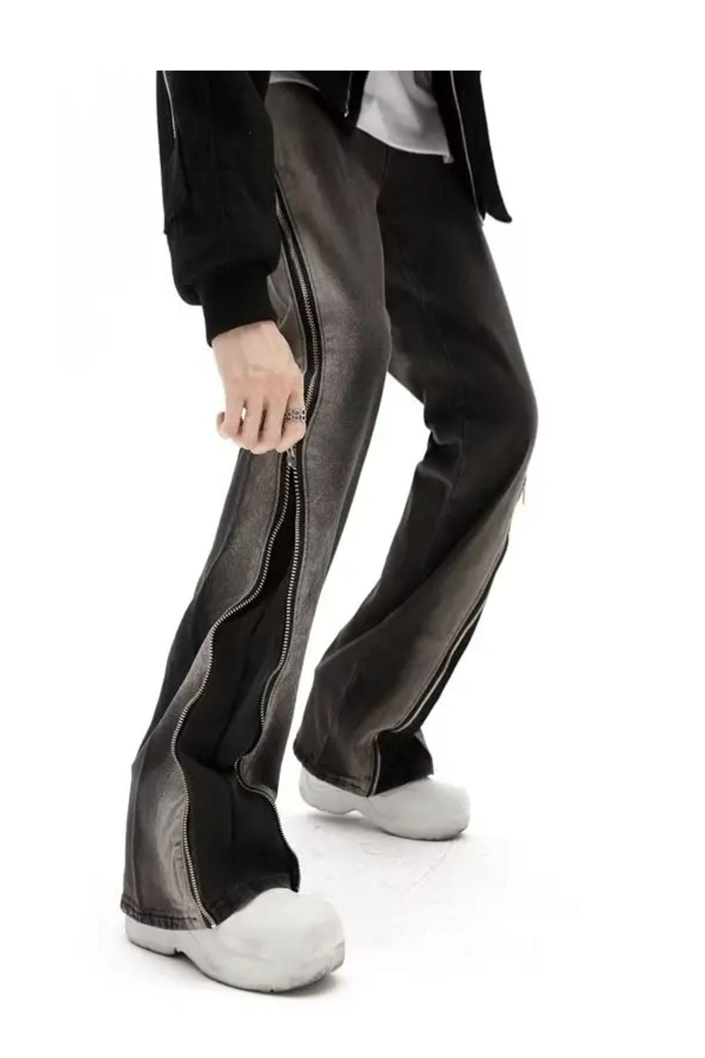 Jeans con design con cerniera