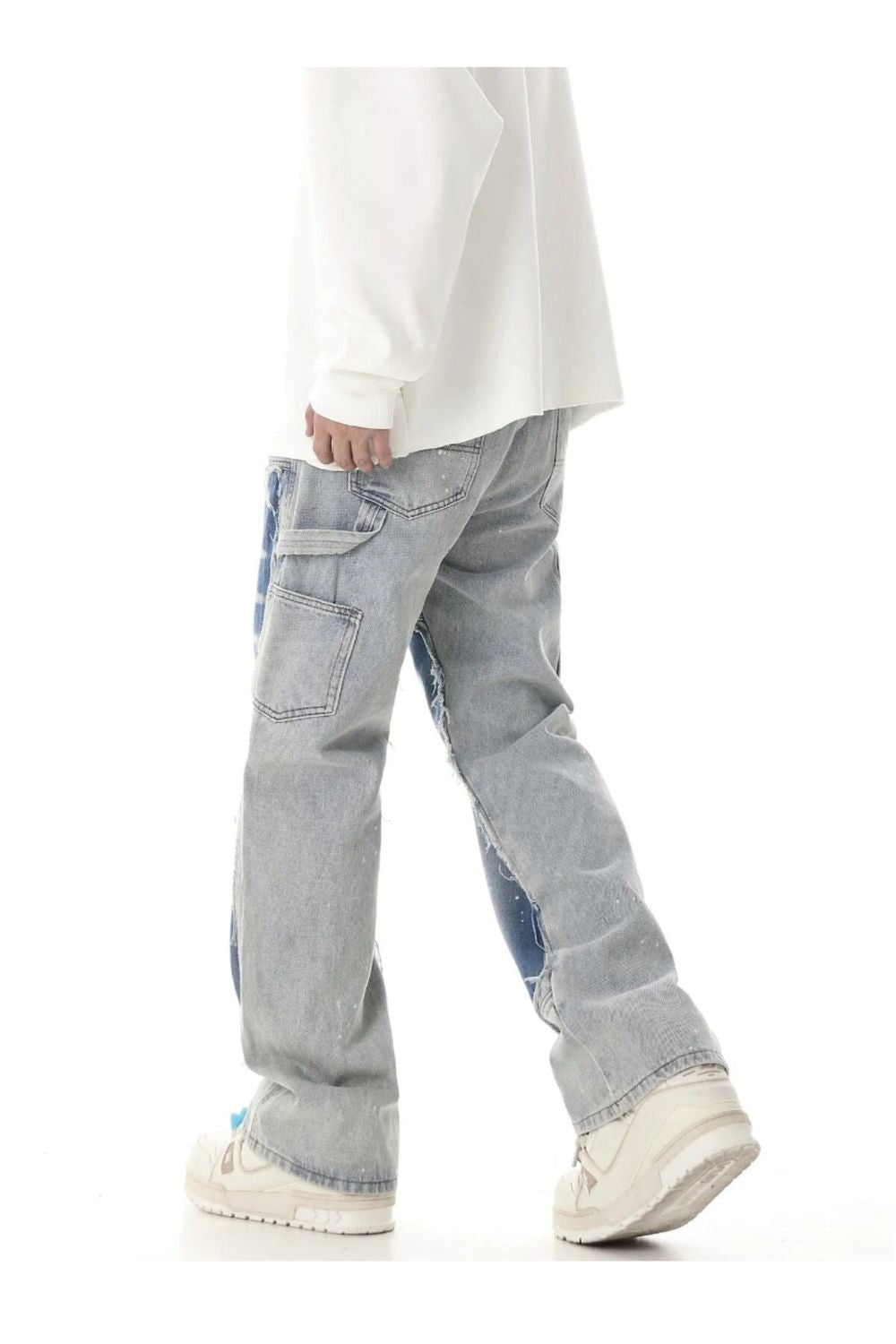 Jeans con design a vernice