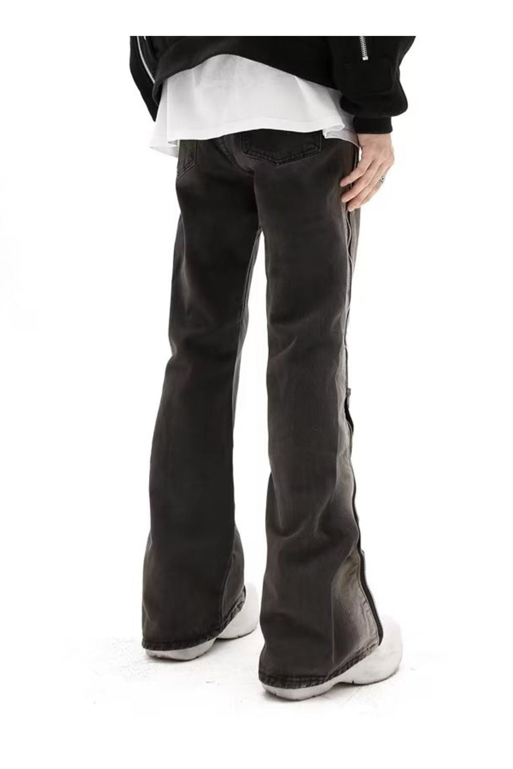 Jeans con design con cerniera