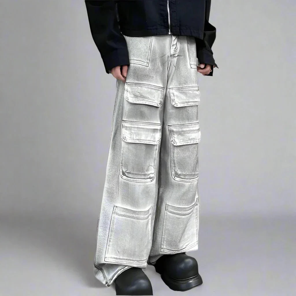 Jeans baggy cargo lavati